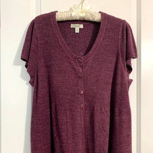 Mauve Short Sleeve Sweater Dressbarn Size 14/16